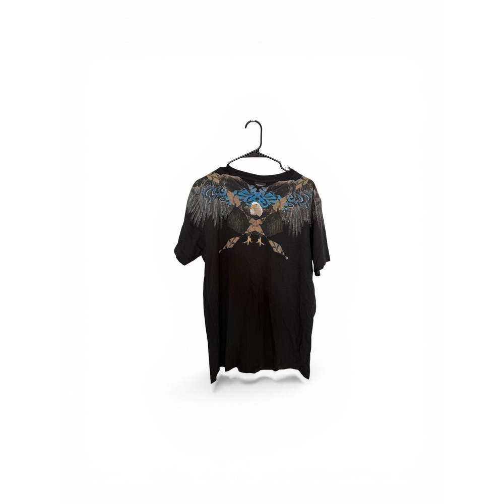 Marcelo Burlon County of Milan Mens Eagle Graphic T-Shirt Black Crew Neck‎ Tee